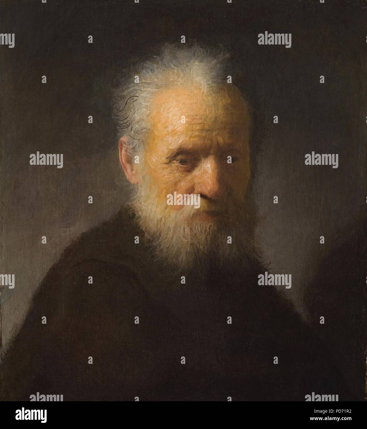 An old man with beard by Rembrandt van Rijn Stock Photo - Alamy