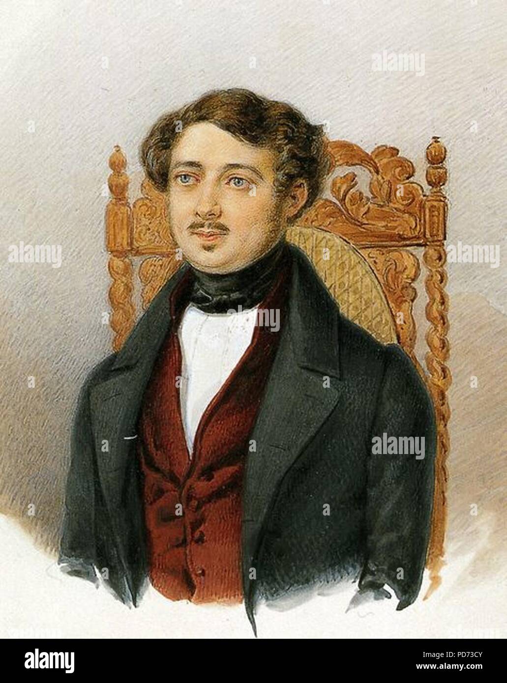 Anatole Demidov by E.Rossi (1840). Stock Photo