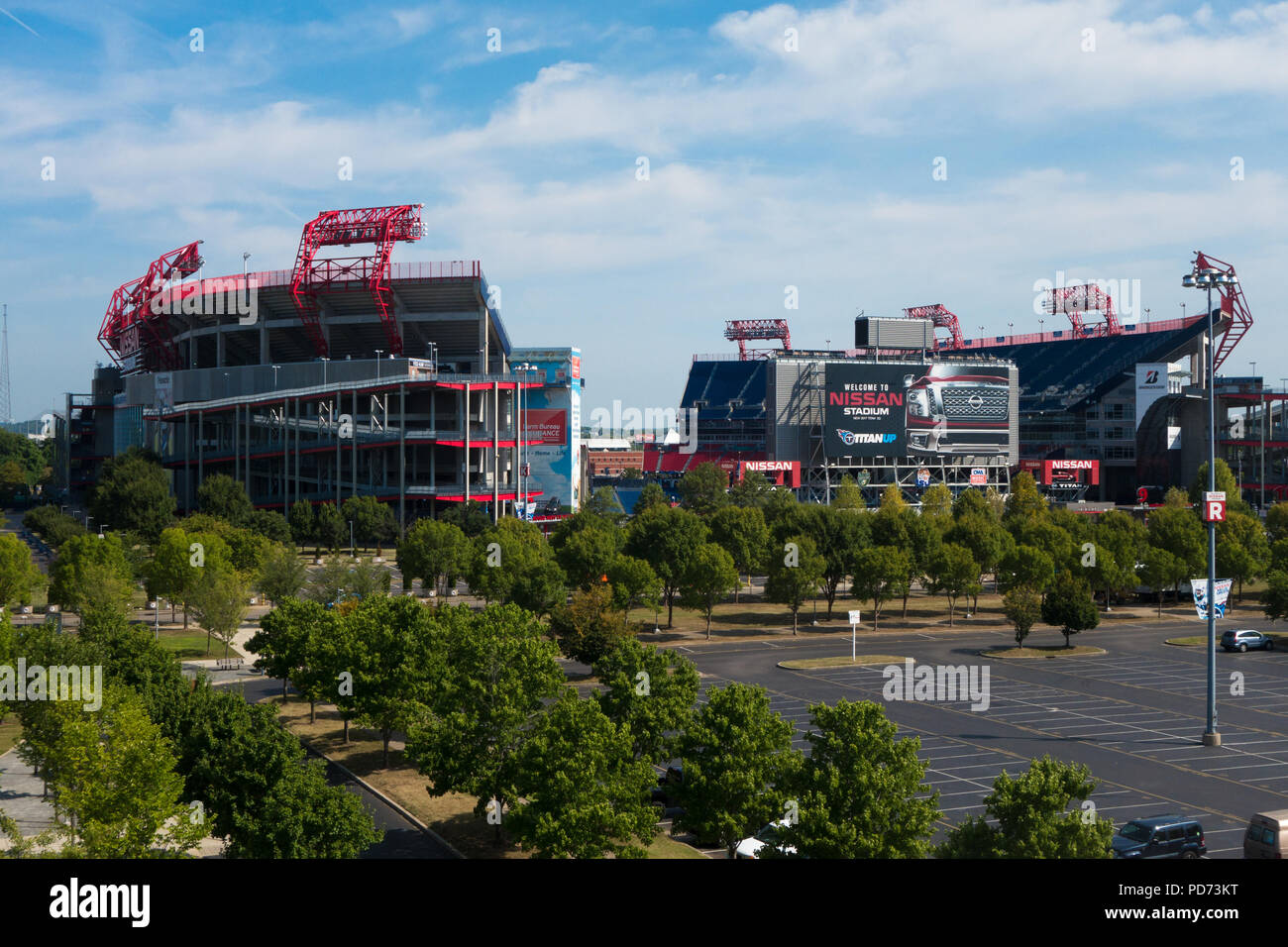 Nissan Stadium in Nashville, Tennessee, USA is the home of the Tennessee Titans NFL football team. Stock Photo