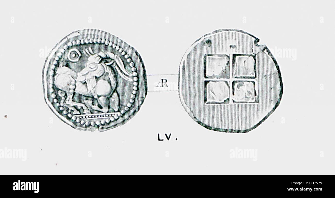 Ancient coin of Macedonia Peter Oluf Brøndsted 1830 Stock Photo Alamy