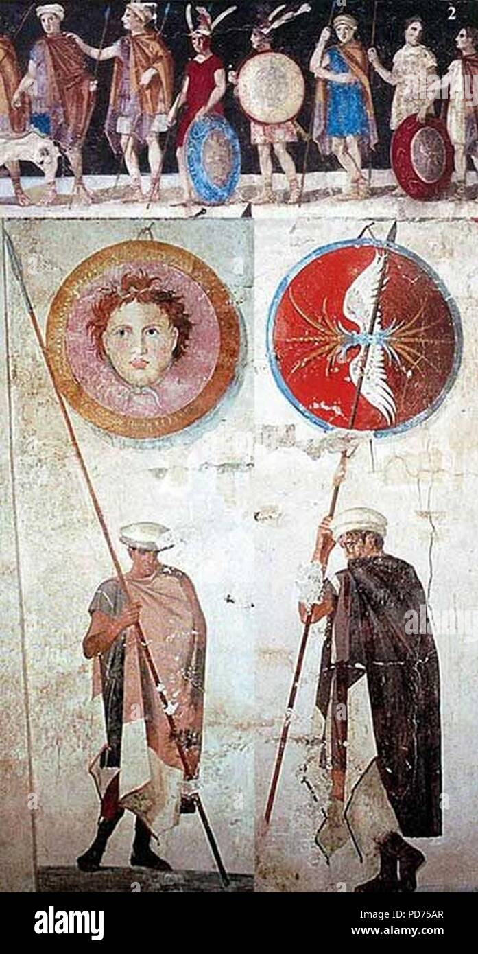 Ancient Macedonian soldiers, from the tomb of Agios Athanasios, Greece
