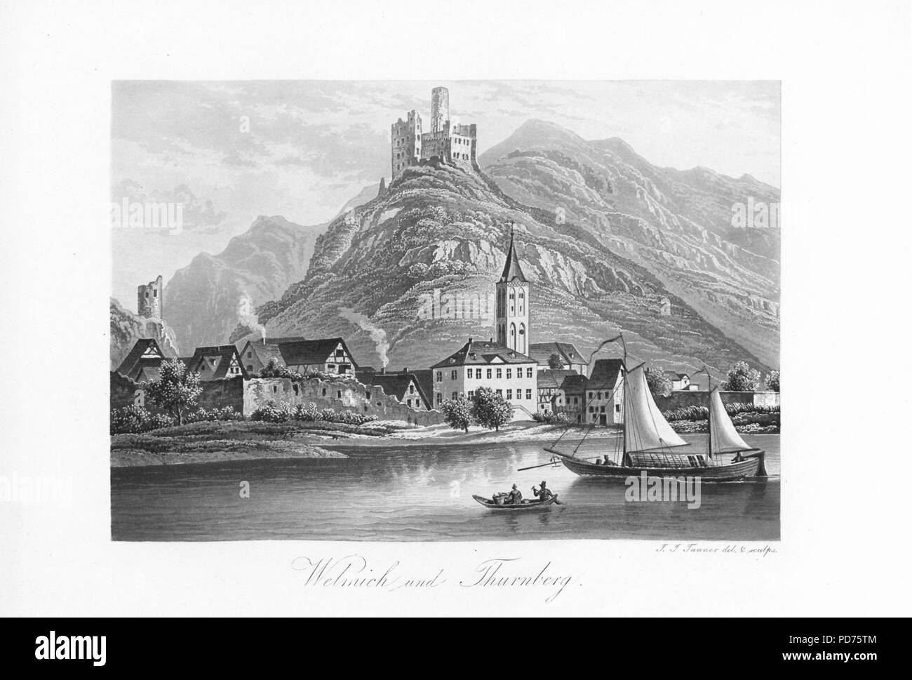 Andenken an den Rhein (1840) 014. Stock Photo