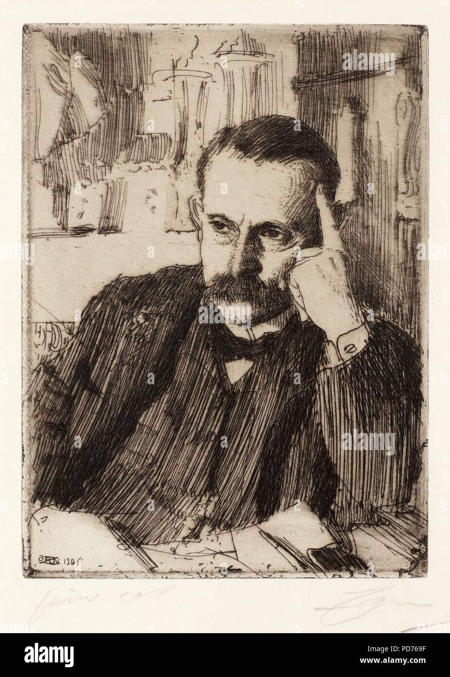 Anders Zorn - D'Estournelles de Constant (etching) 1906 Stock Photo - Alamy