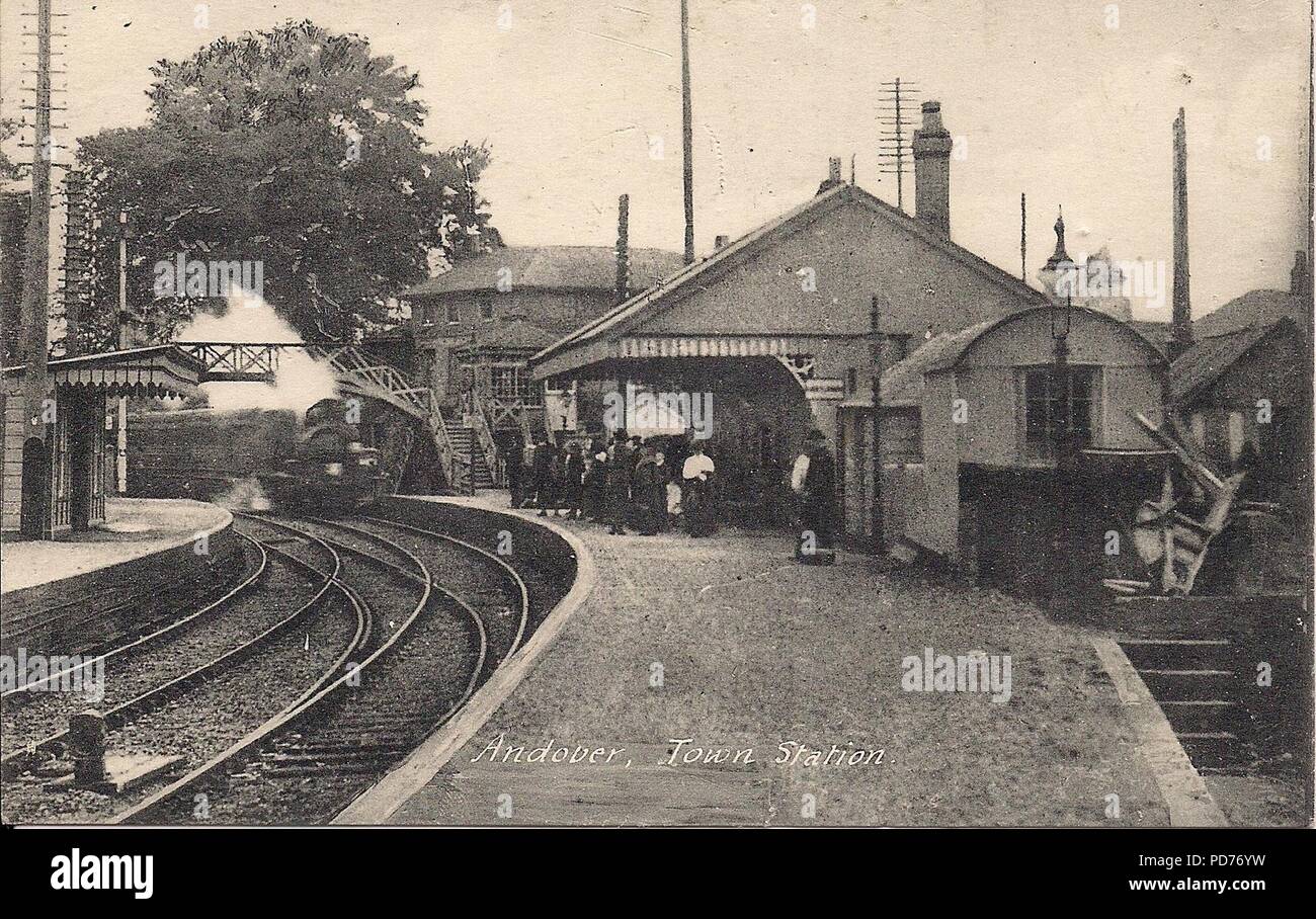 Andover Town railway station 2. Stock Photo