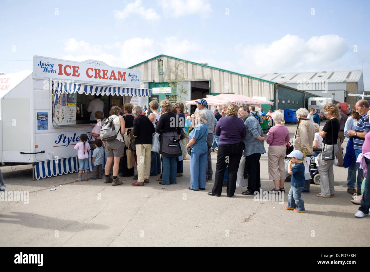 Ice cream queue Stock Photo