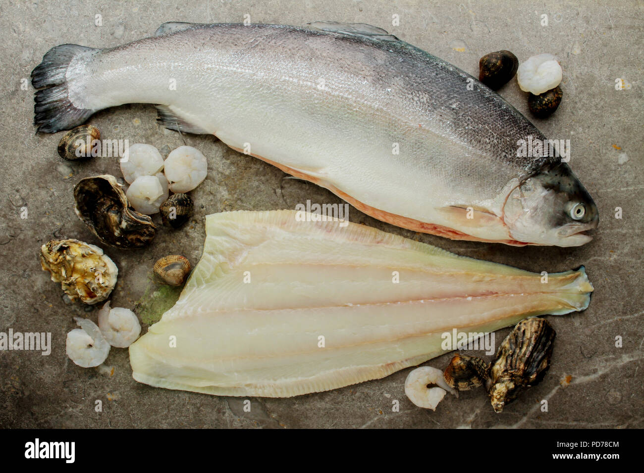 fresh fish and shellfish Stock Photo Alamy