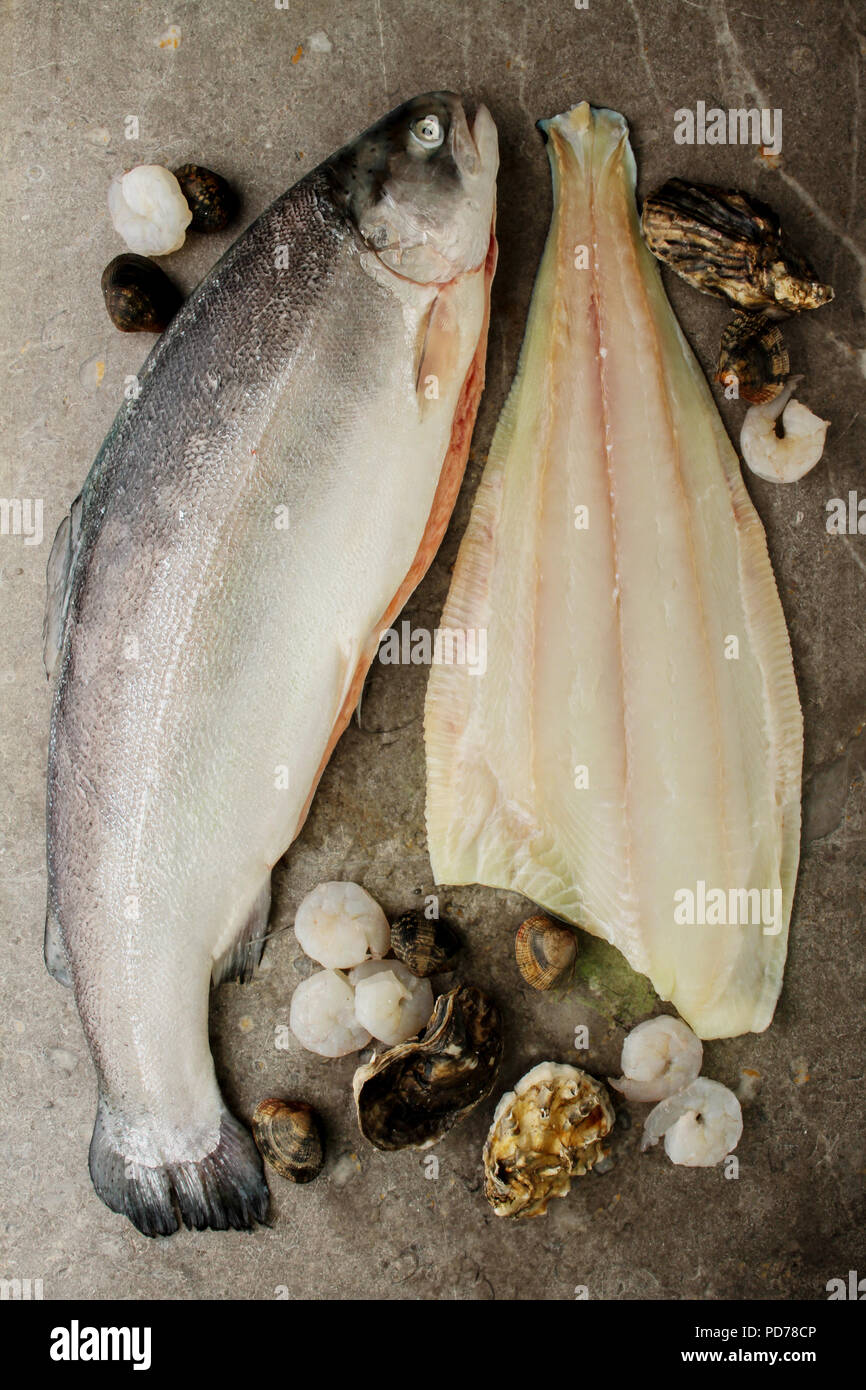 fresh fish and shellfish Stock Photo Alamy