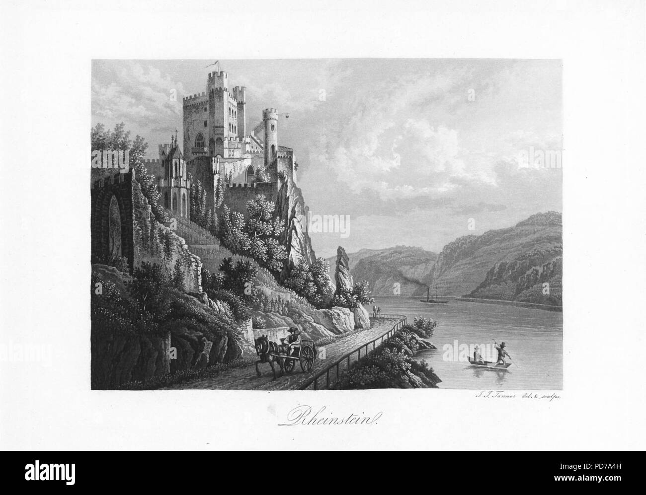 Andenken an den Rhein (1840) 008. Stock Photo