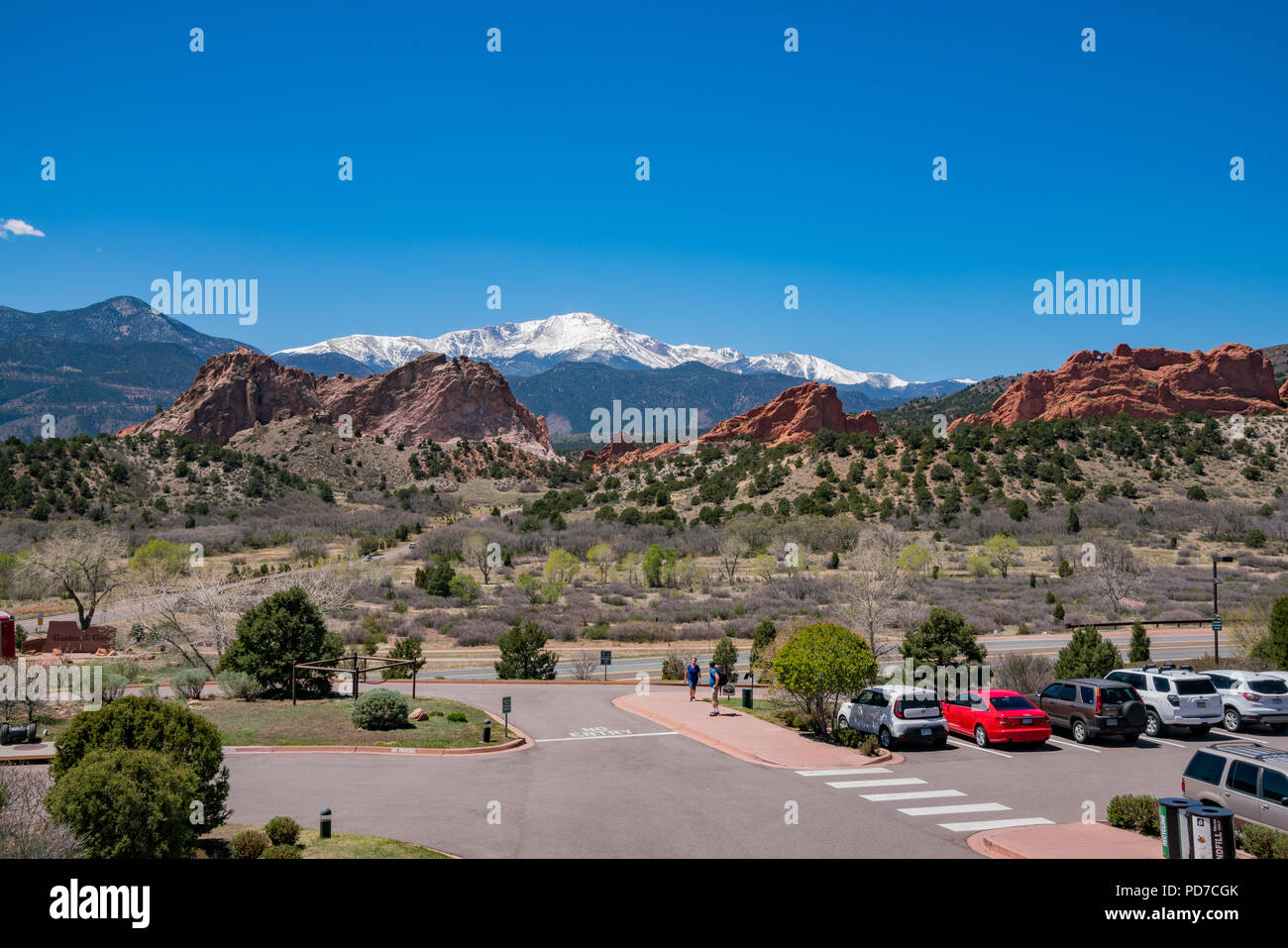 Manitou Springs, MAY 4: Beautiful landscape of the famous Garden of the Gods on MAY 4, 2017 at Manitou Springs, Colorado Stock Photo