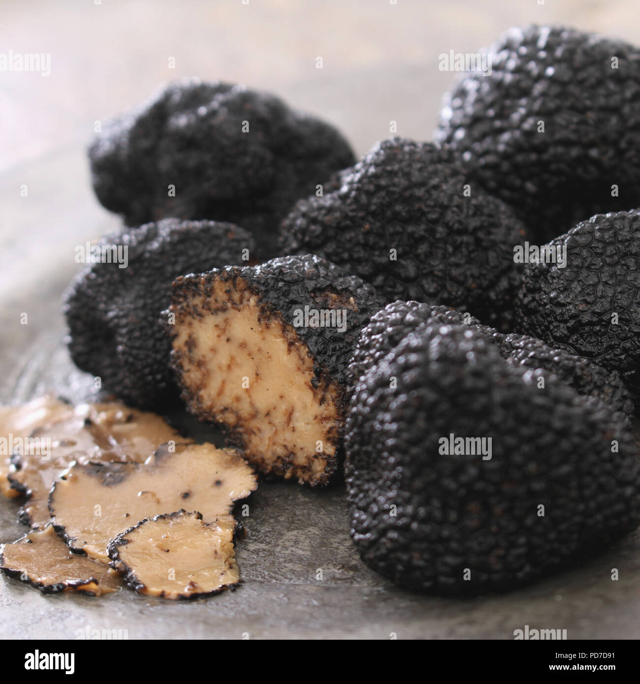 preparing fresh black truffle Stock Photo Alamy
