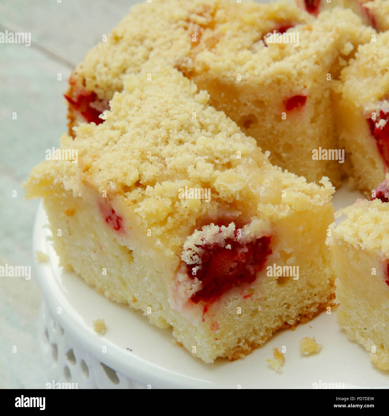 cherry tray bake slice Stock Photo Alamy
