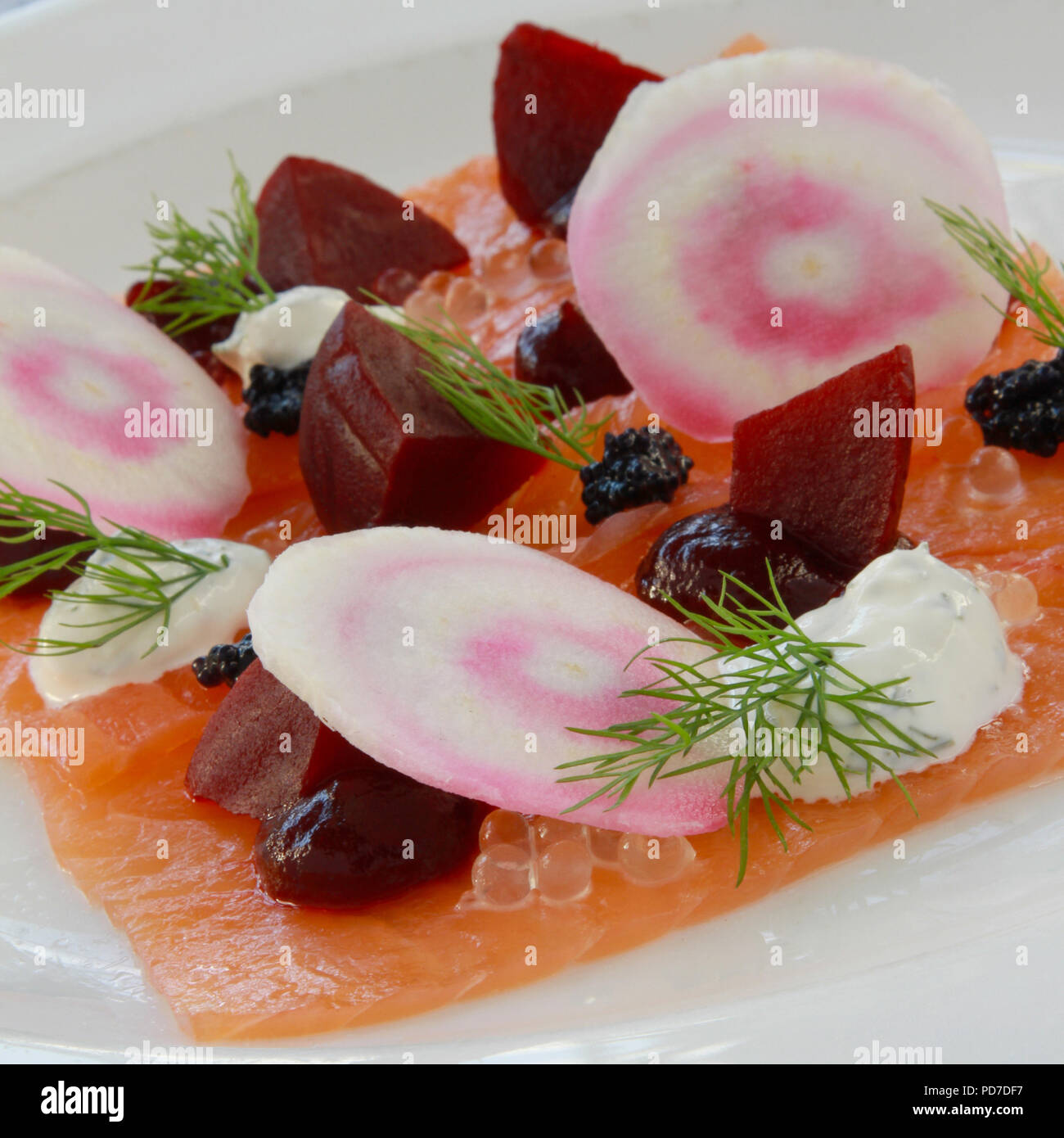 smoked salmon appetizer starter Stock Photo - Alamy
