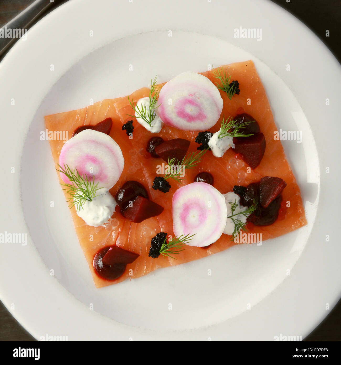 smoked salmon appetizer starter Stock Photo - Alamy