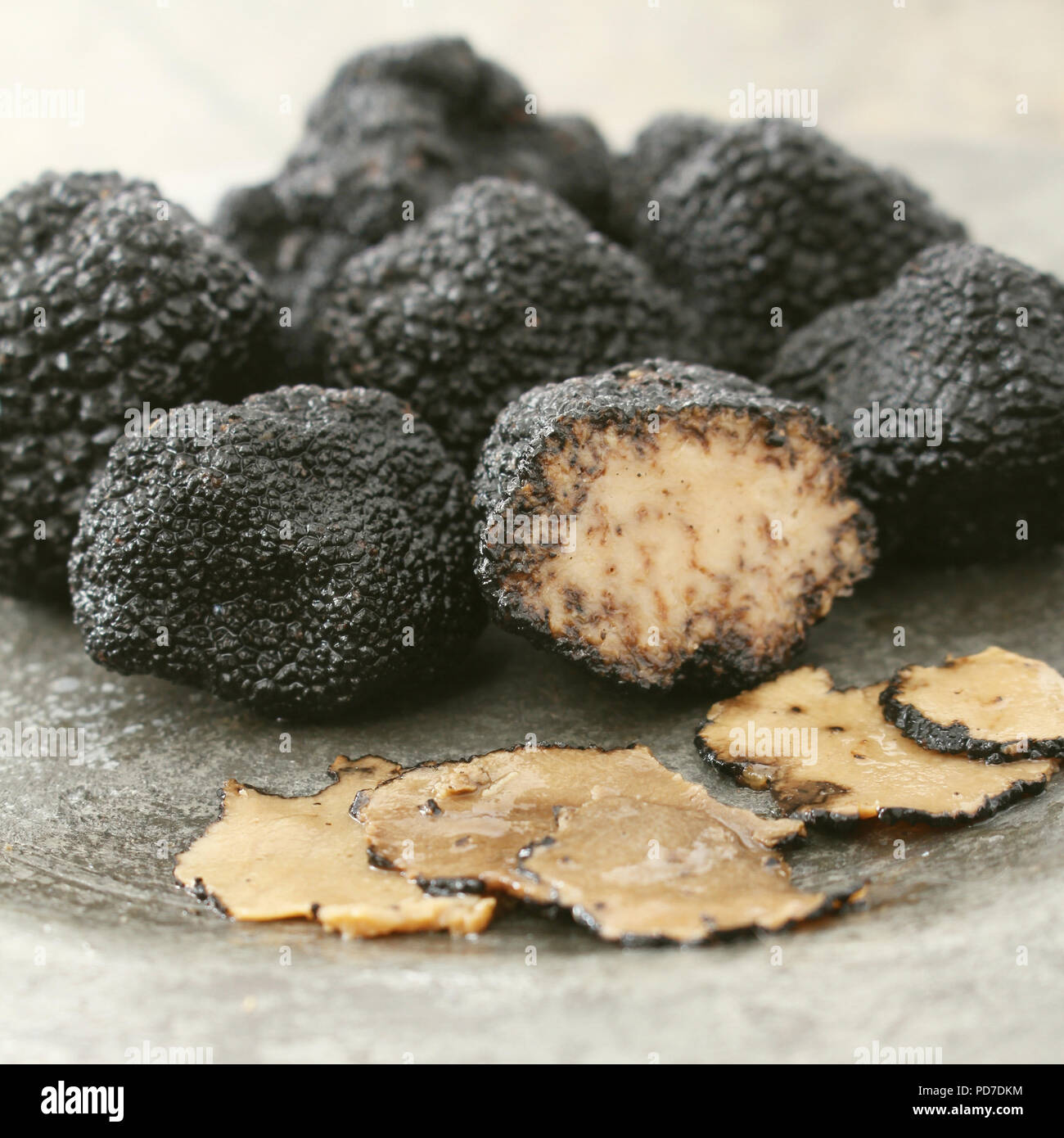 preparing fresh black truffle Stock Photo