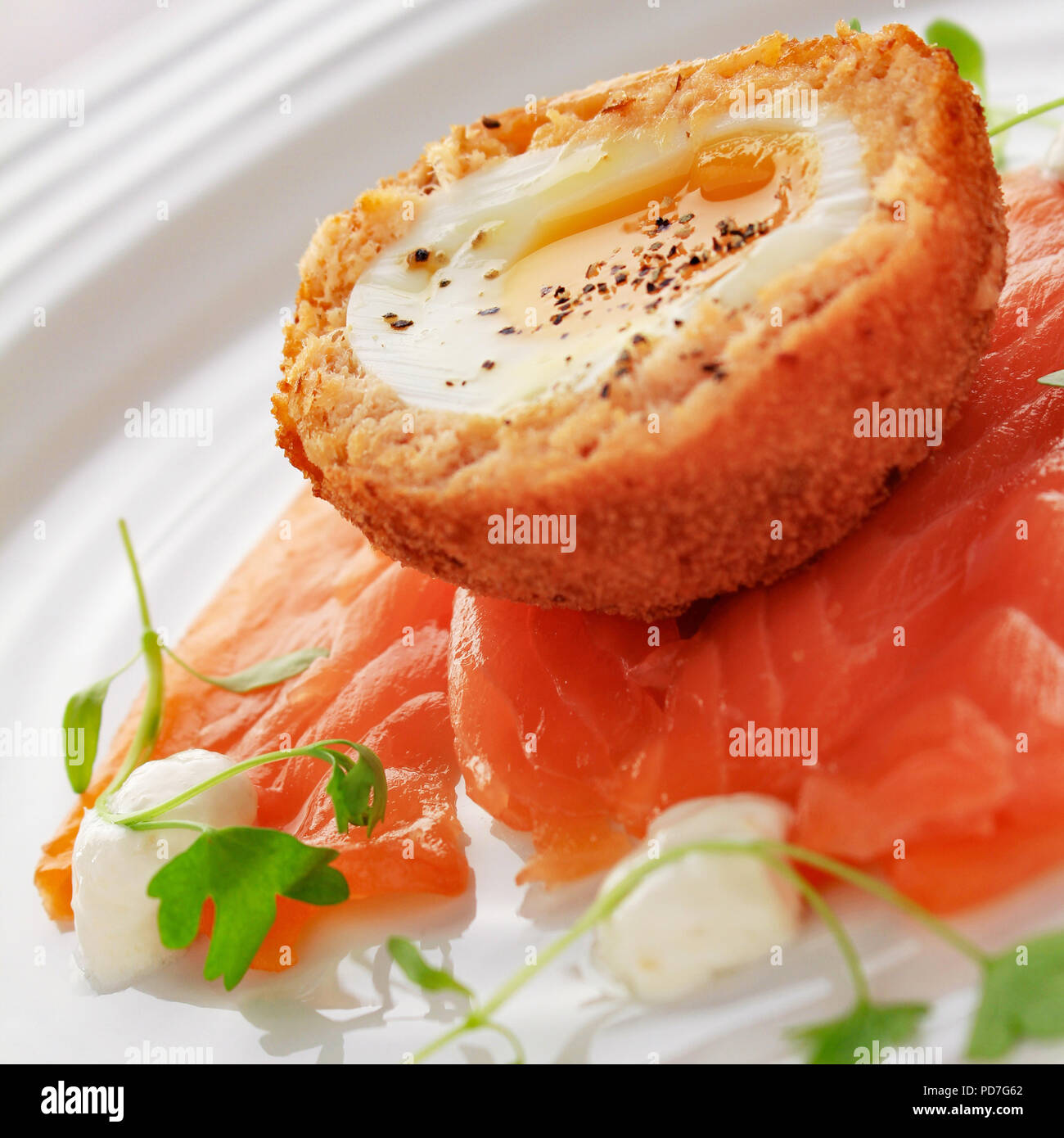 smoked salmon starter appetizer Stock Photo - Alamy