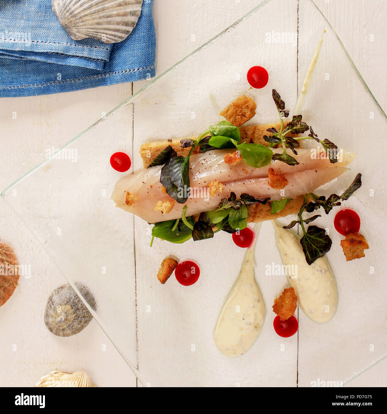 healthy cured mackerel appetizer starter Stock Photo Alamy