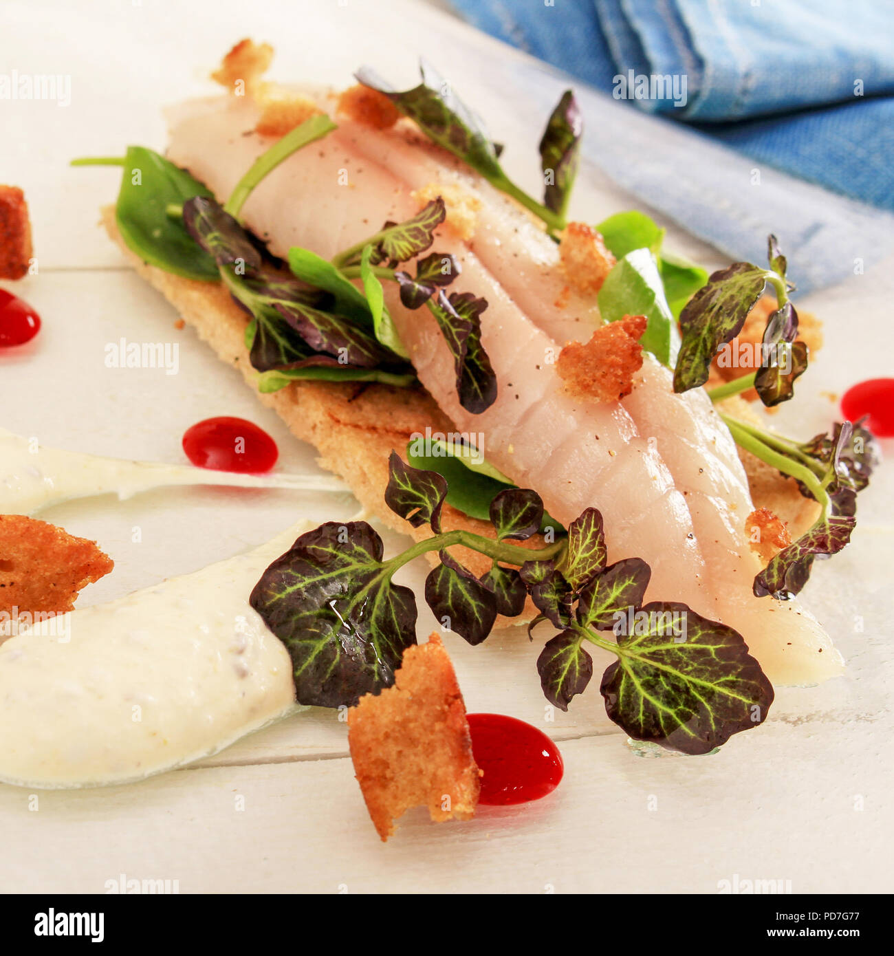 healthy cured mackerel appetizer starter Stock Photo Alamy