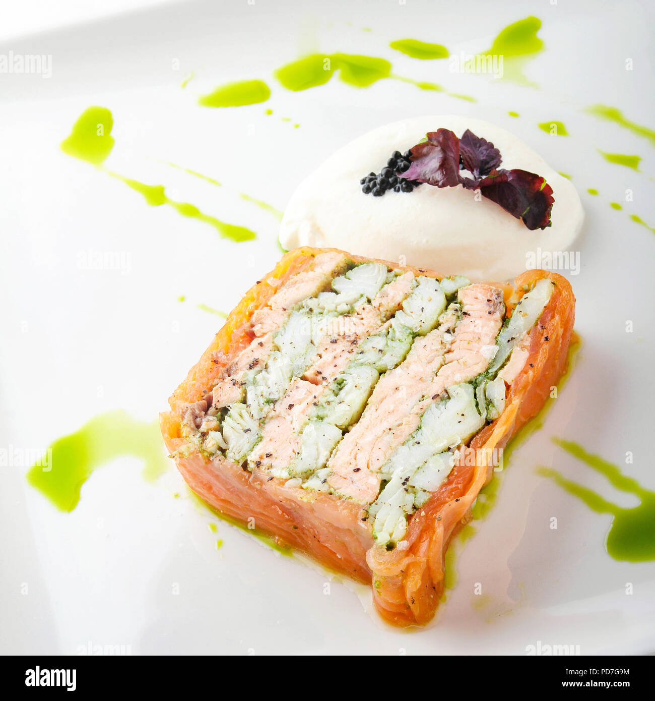 salmon terrine appetizer Stock Photo Alamy
