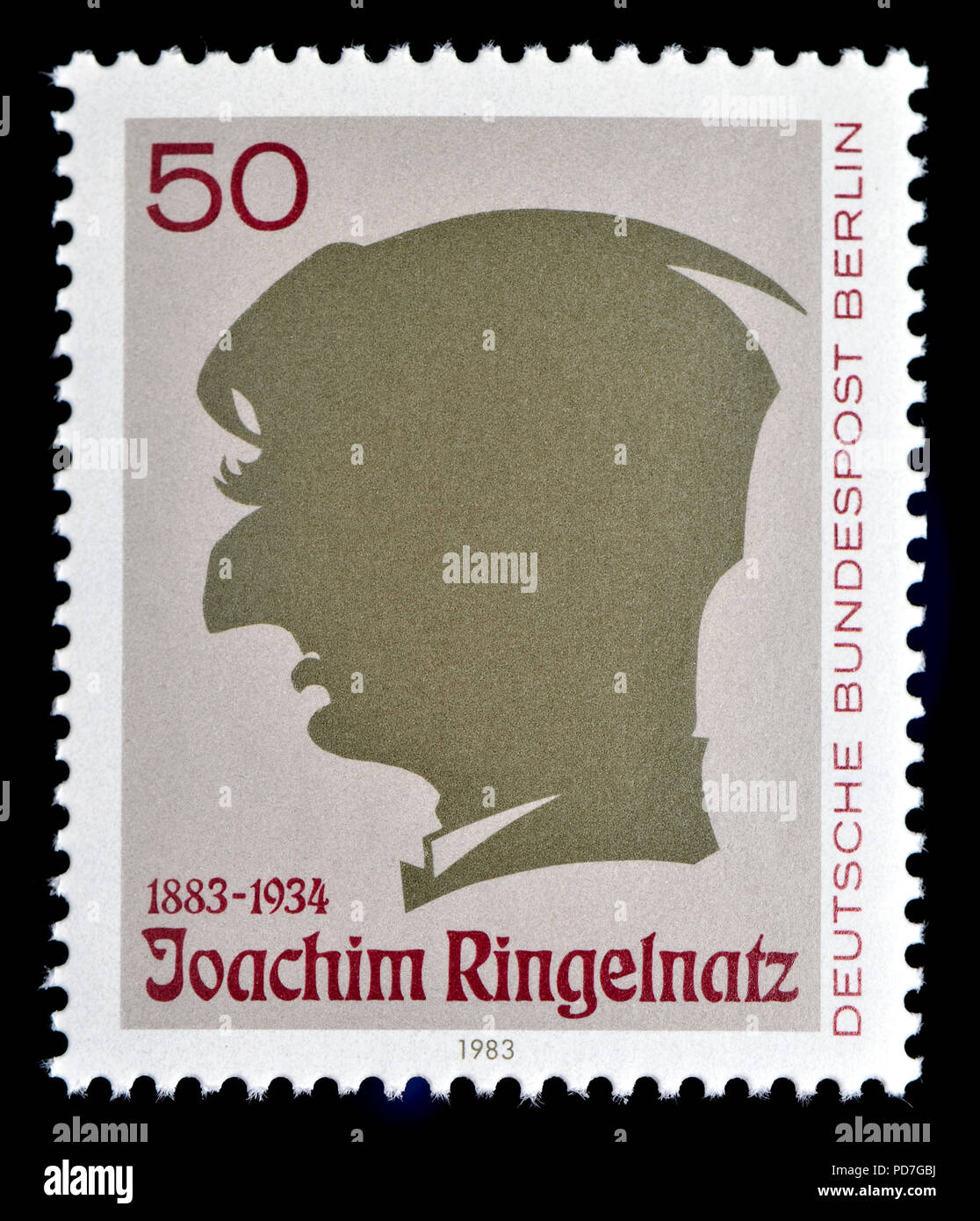 German postage stamp (Berlin: 1983) : Joachim Ringelnatz - pen name of the German author and painter Hans Bötticher (1883 – 1934) Stock Photo