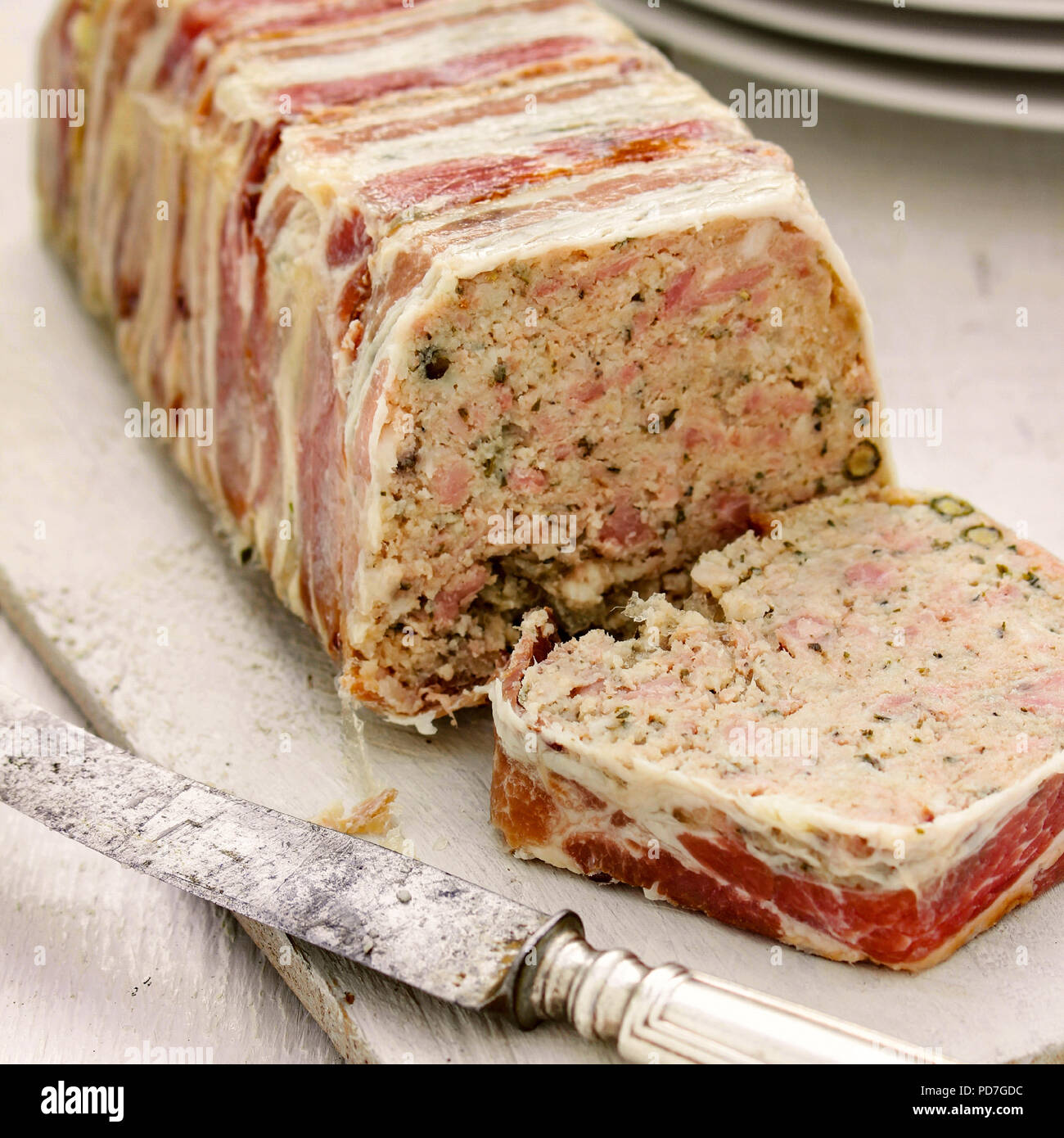 pork pate terrine appetizer Stock Photo Alamy