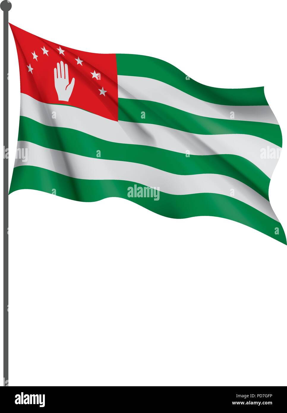 Abkhazia flag, vector illustration Stock Vector