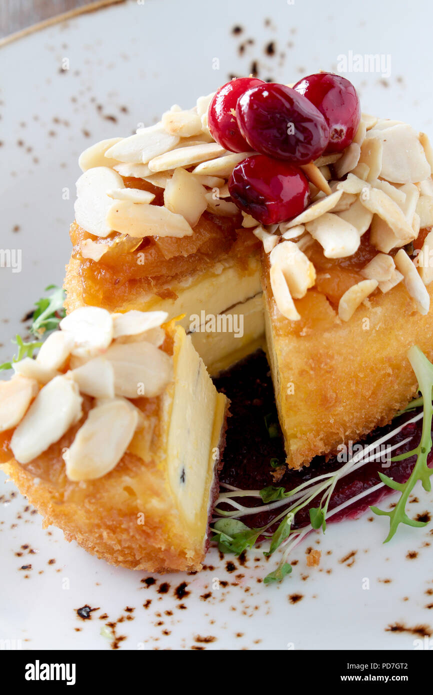 fried brie cheese appetizer Stock Photo Alamy