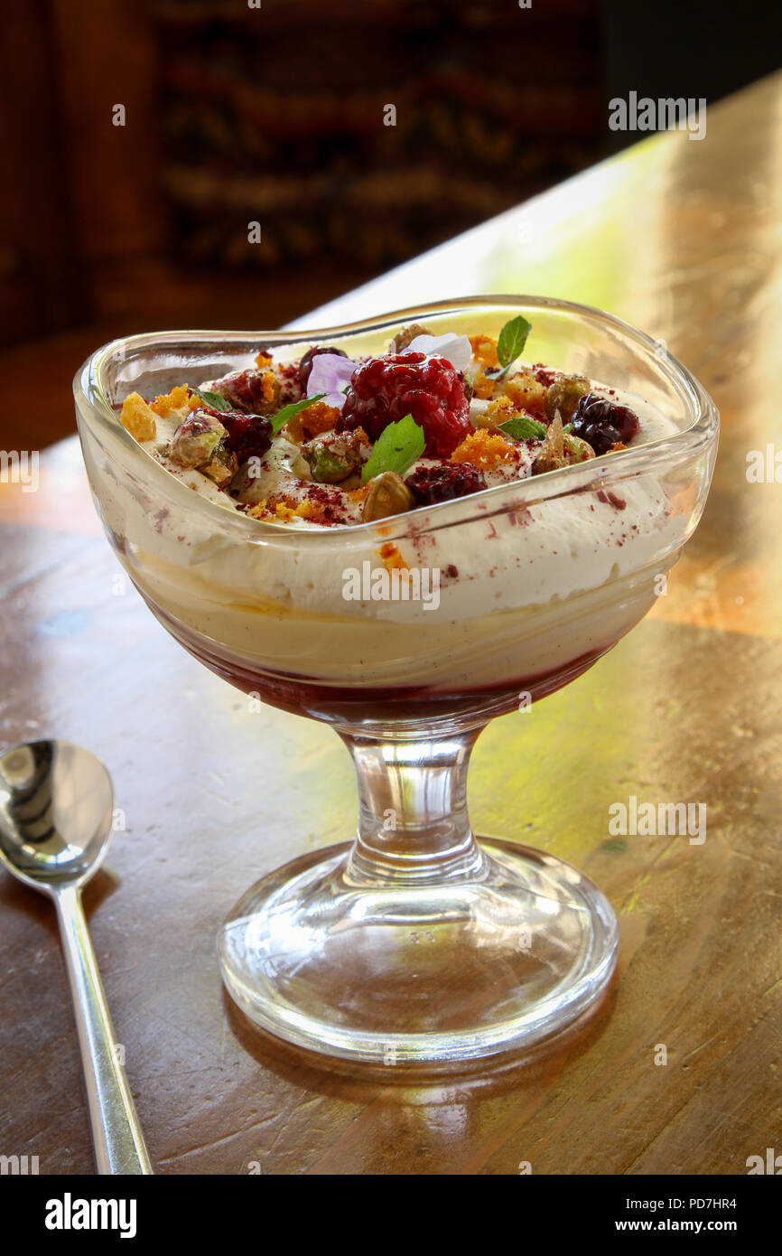traditional English trifle dessert Stock Photo Alamy