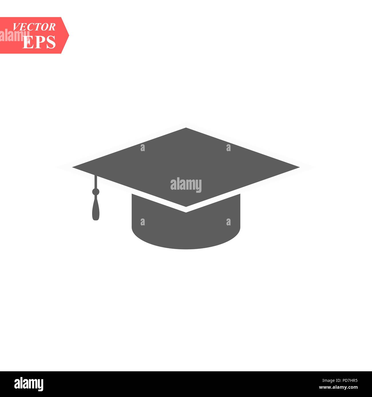 Graduation hat vector icon isolated on white background Stock Vector ...