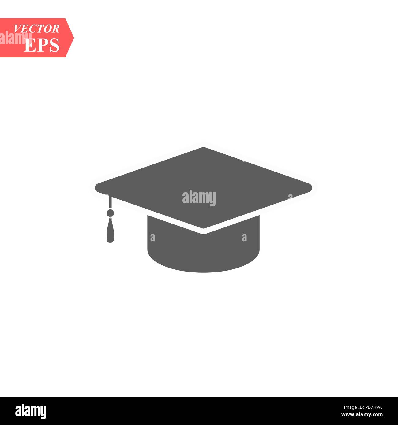 Graduation hat vector icon isolated on white background Stock Vector ...