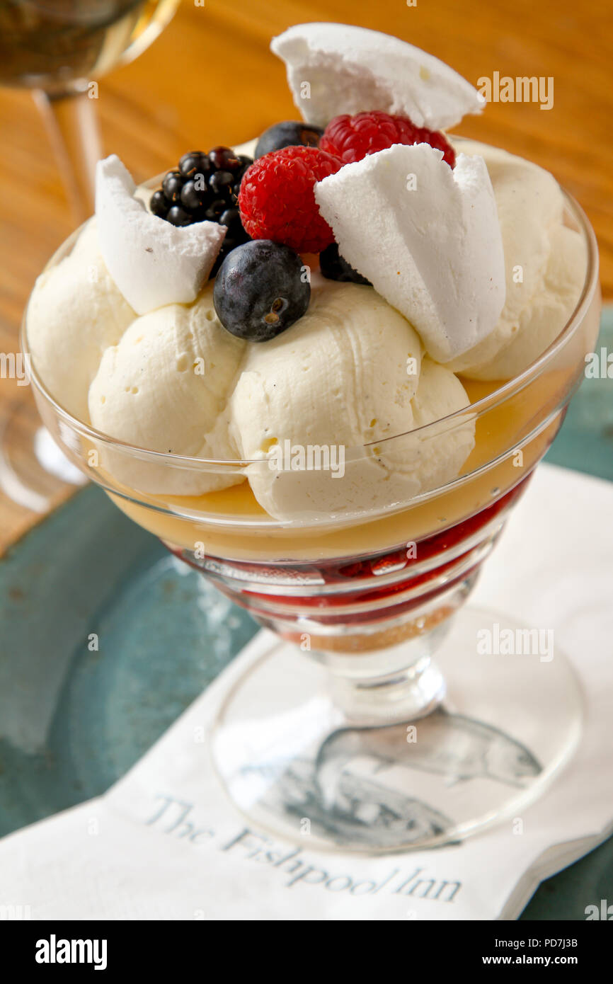 traditional English trifle dessert Stock Photo Alamy