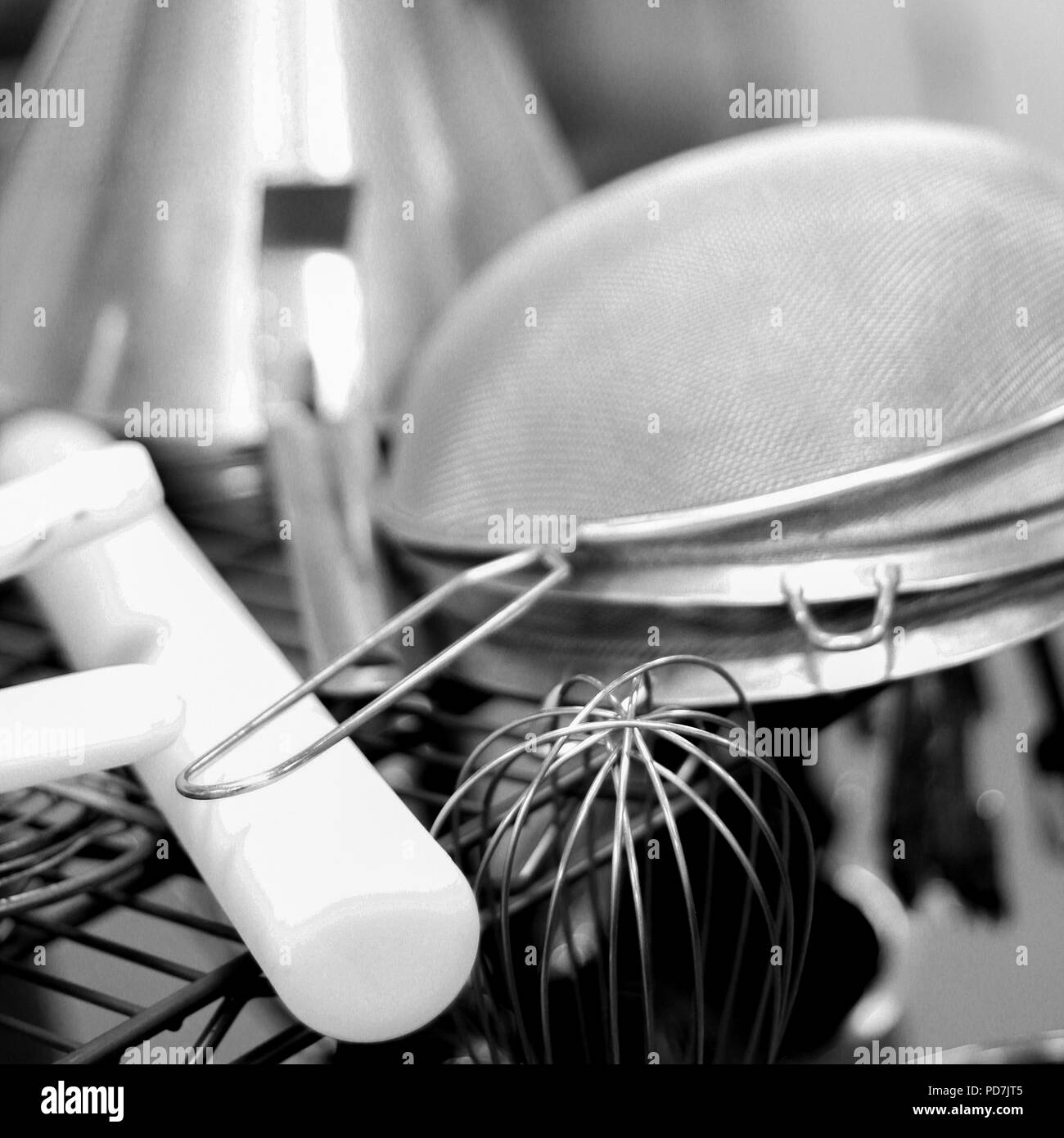 Cooking utensils Black and White Stock Photos & Images Alamy