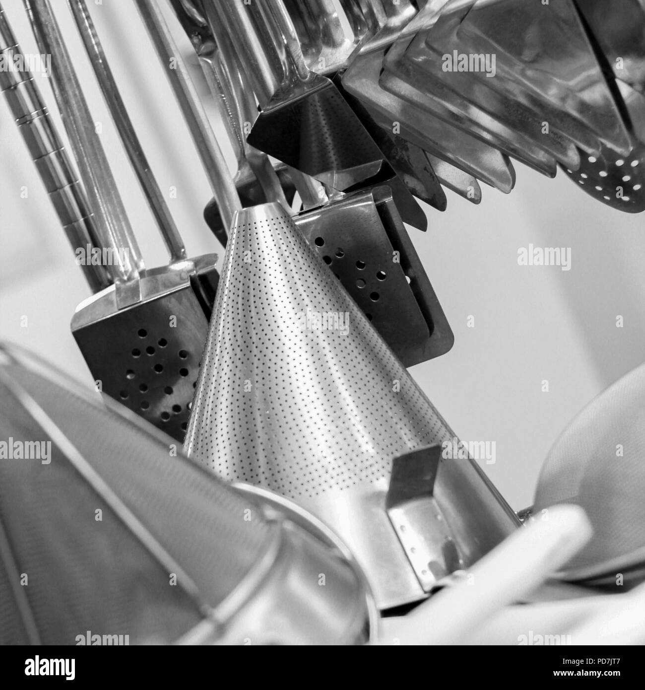 stainless steel kitchen utensils Stock Photo Alamy