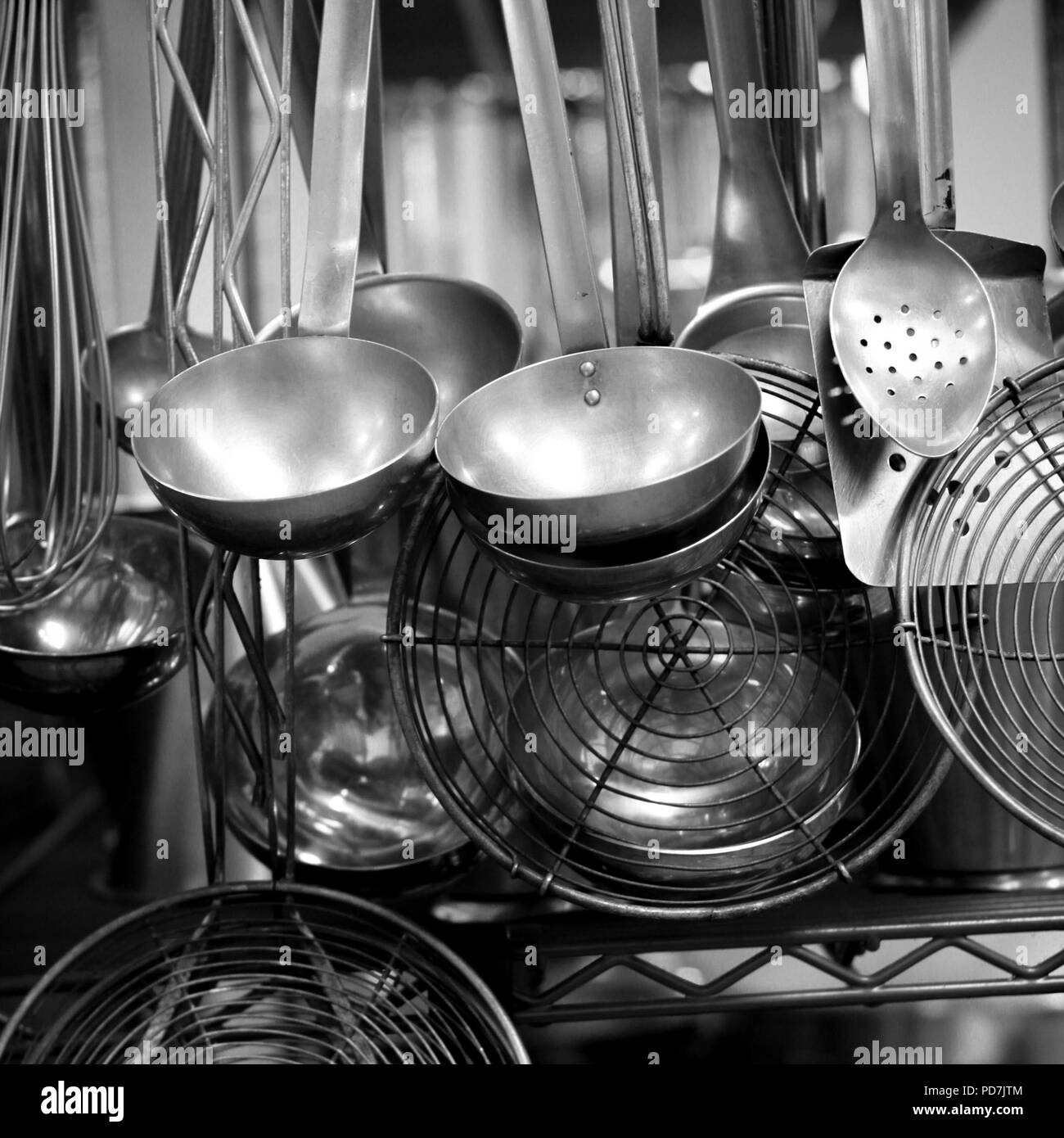 Kitchen utensils Black and White Stock Photos & Images Alamy