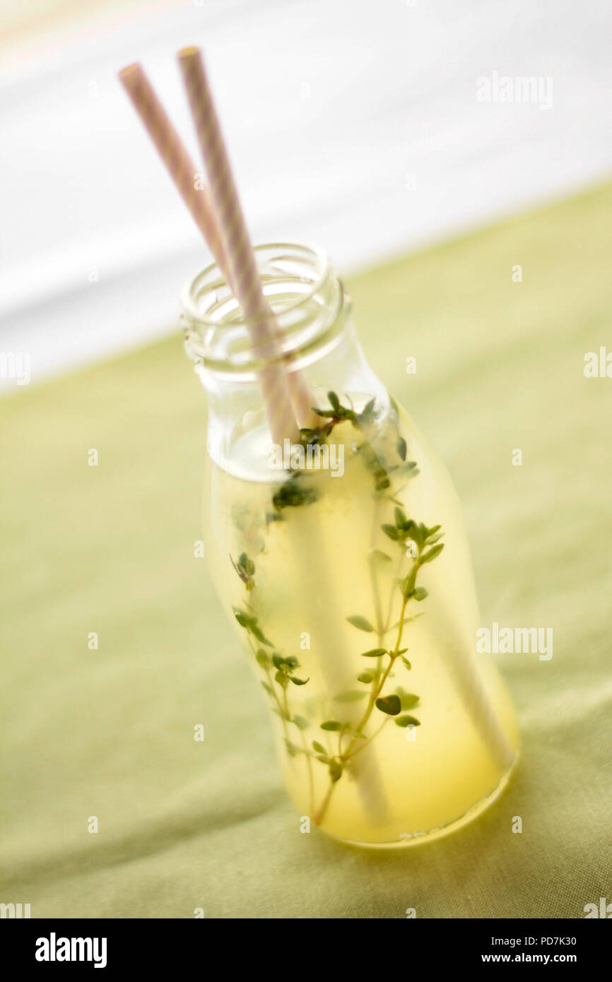 Novelty soft drinks served in glass jars Stock Photo