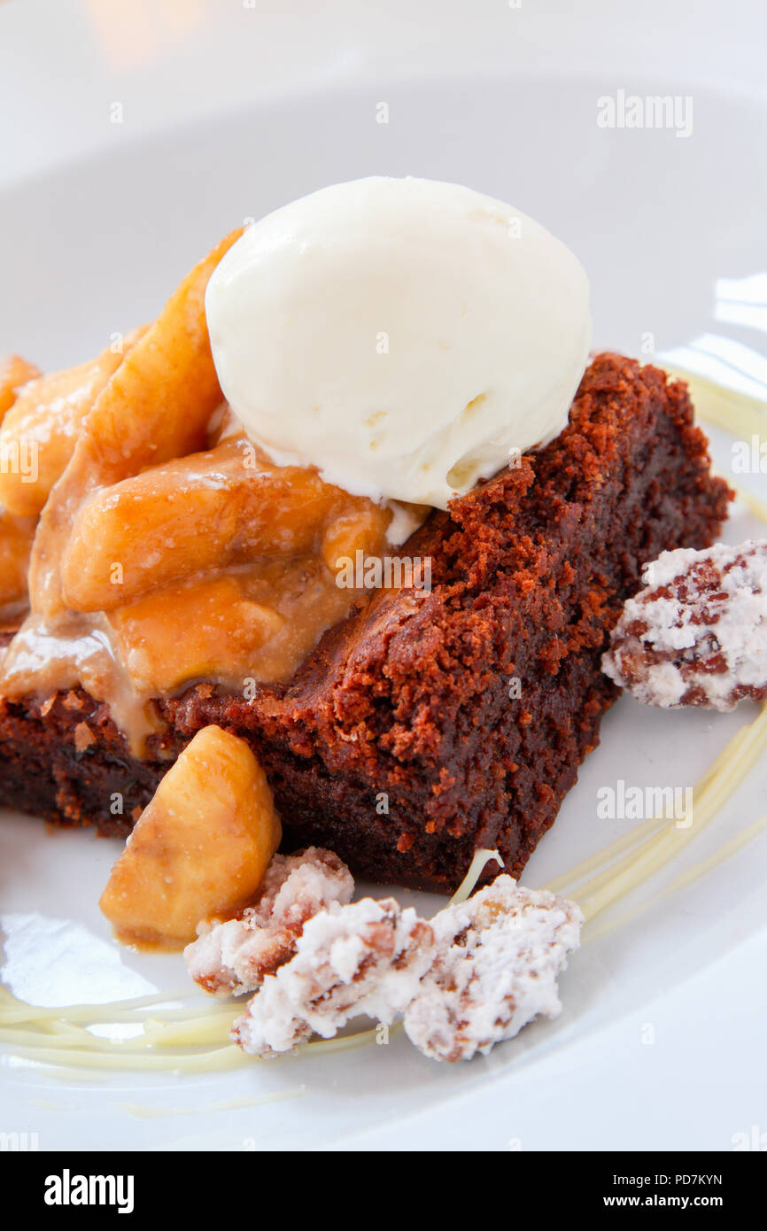 Chocolate brownie plated dessert hires stock photography and images Alamy