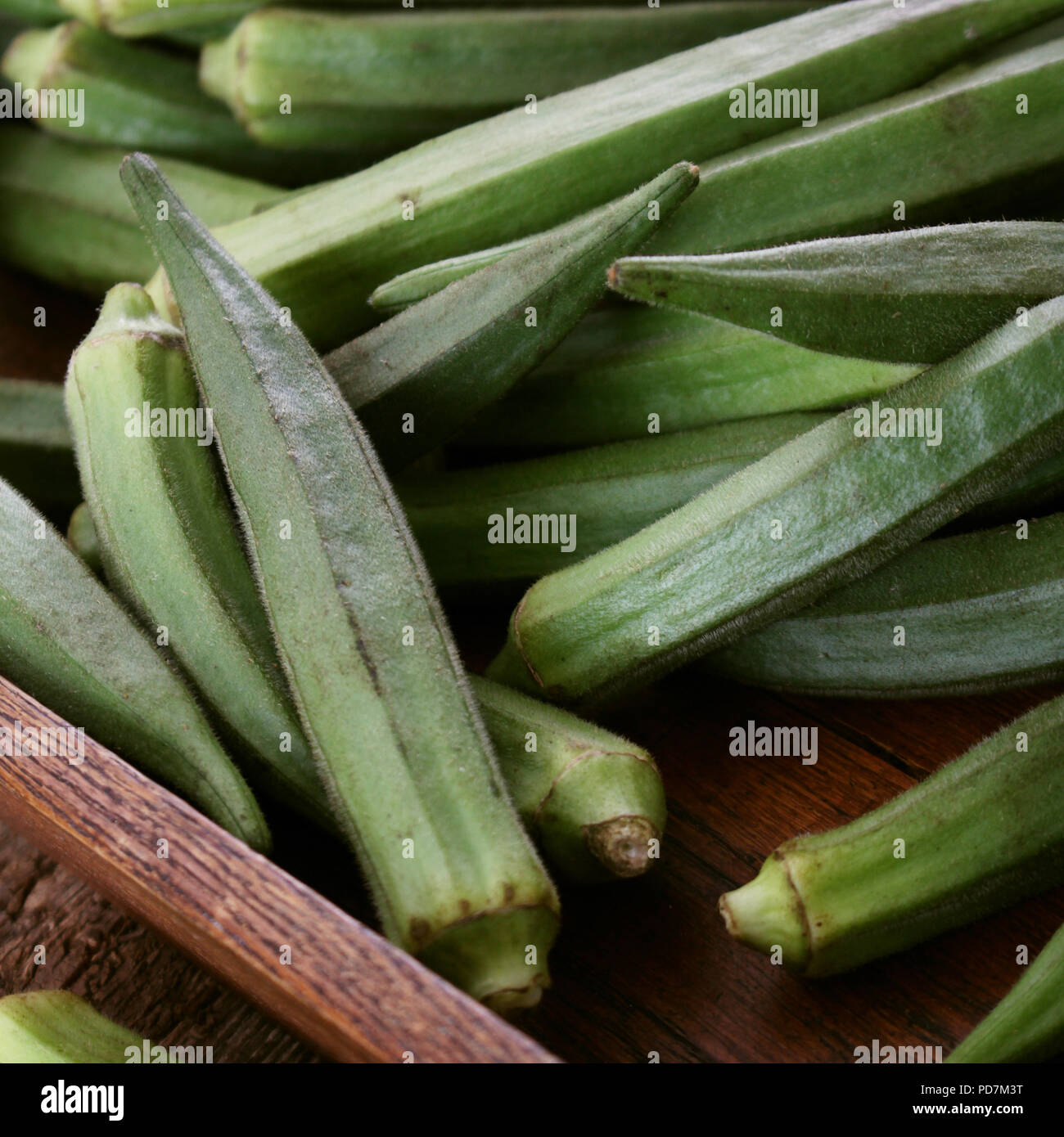 preparing fresh okra vegetables Stock Photo Alamy