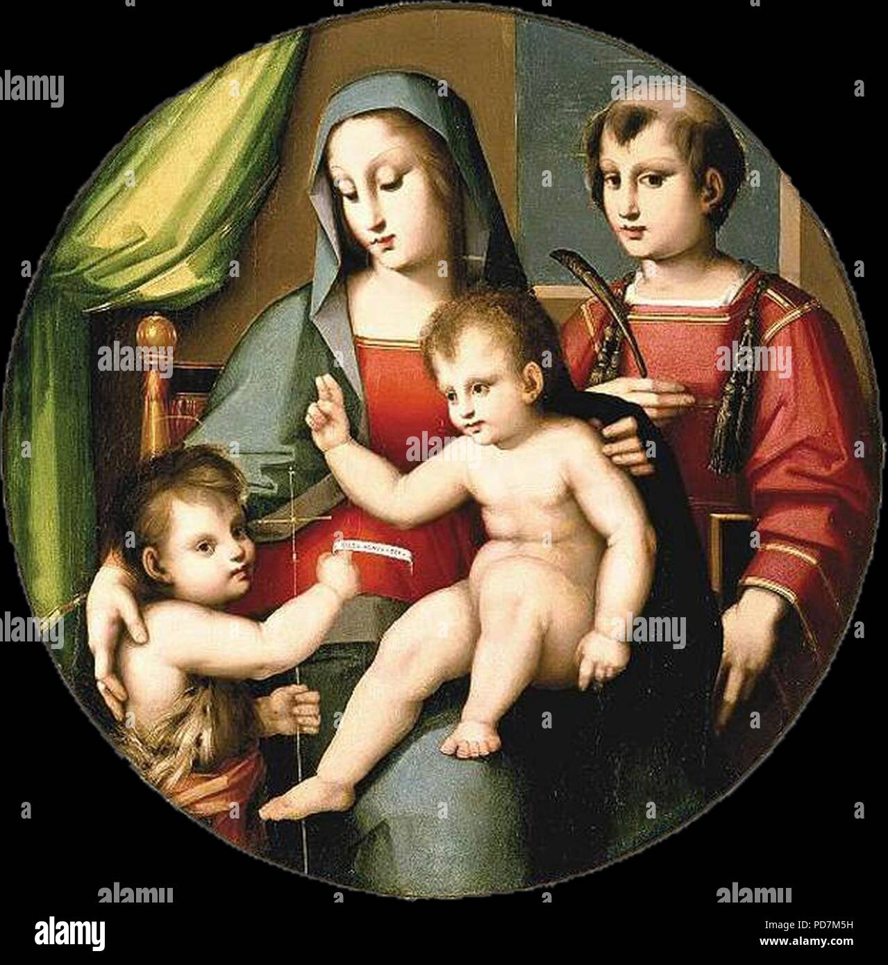 Andrea del Brescianino - Madonna and Child with the Infant St John and St Peter Martyr - Stock Photo