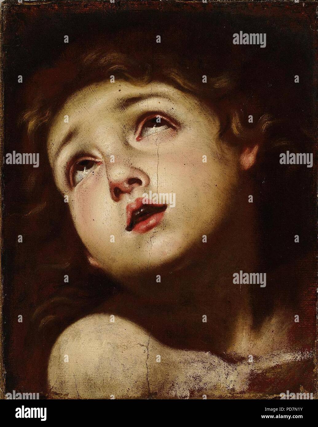Andrea Vaccaro - Study for the head of a child. Stock Photo