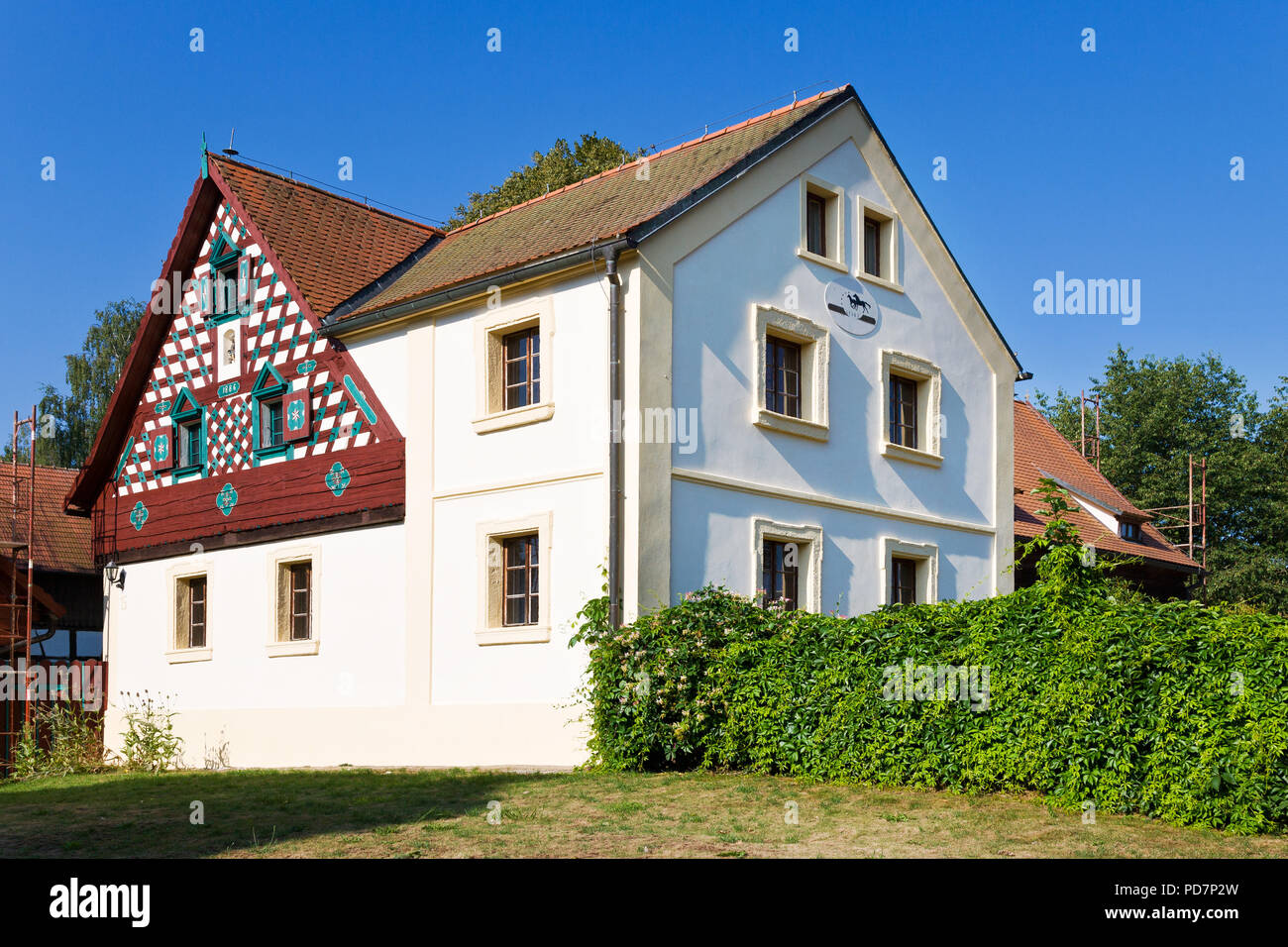 Hrázděné usedlosti Doubrava, lidová architektura, Cheb, Ceska Republika ...