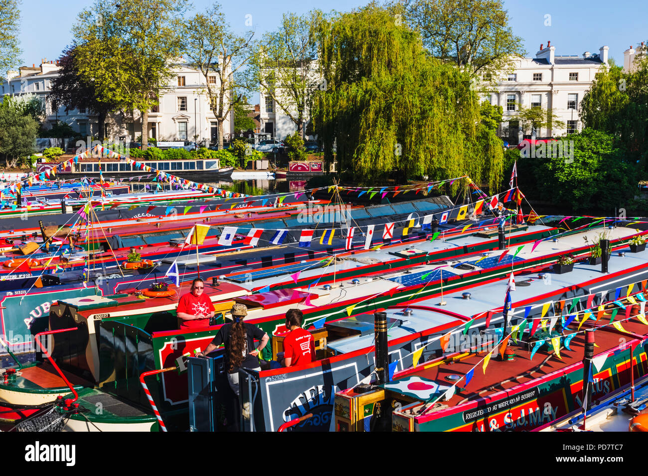 England, London, Little Venice, Canal Boats Stock Photo Alamy