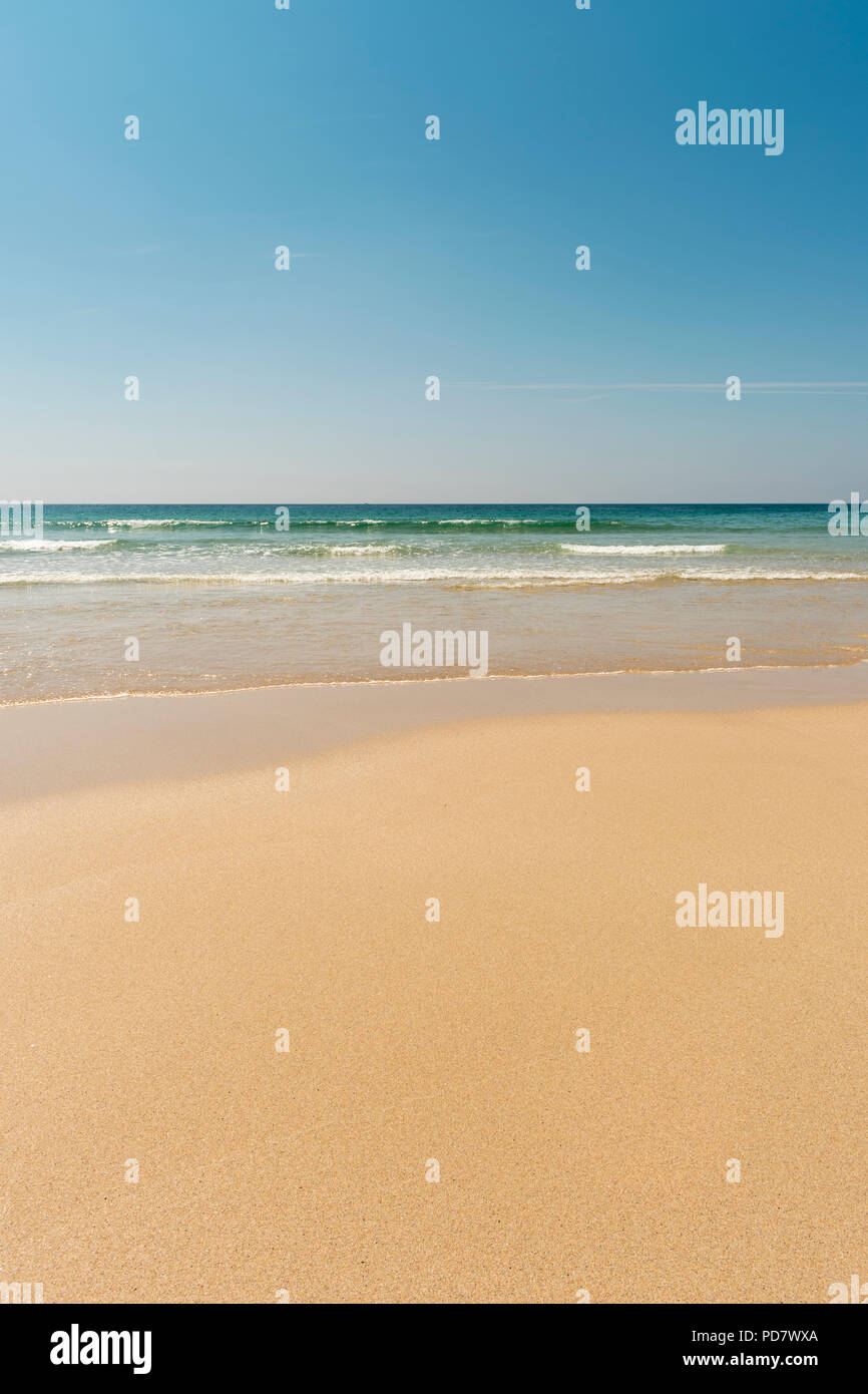 Deserted and secluded beach during the