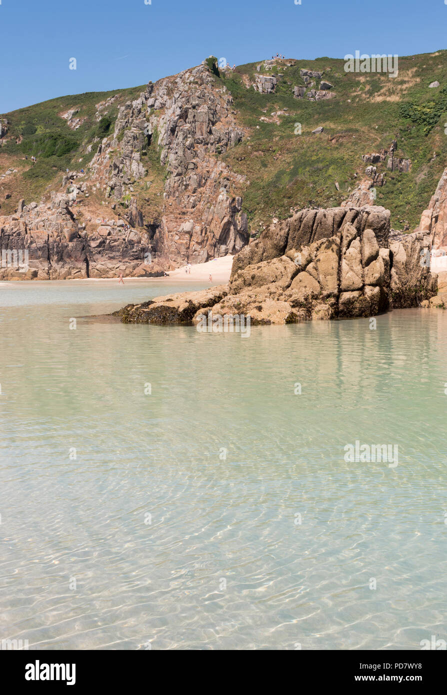 Deserted and secluded beach during the
