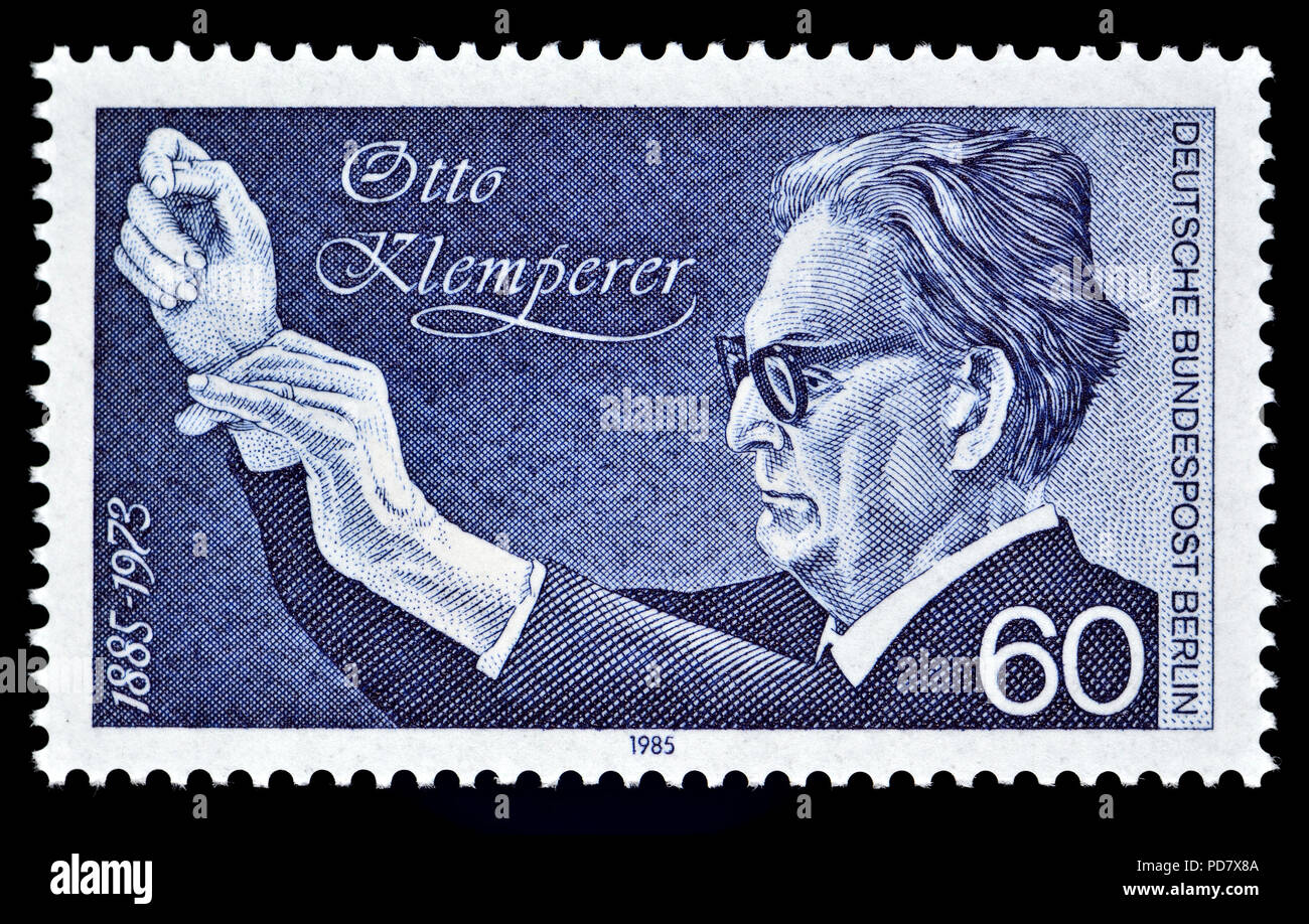 German postage stamp (Berlin: 1985) : Otto Nossan Klemperer (1885 – 1973) Jewish German-born conductor and composer Stock Photo