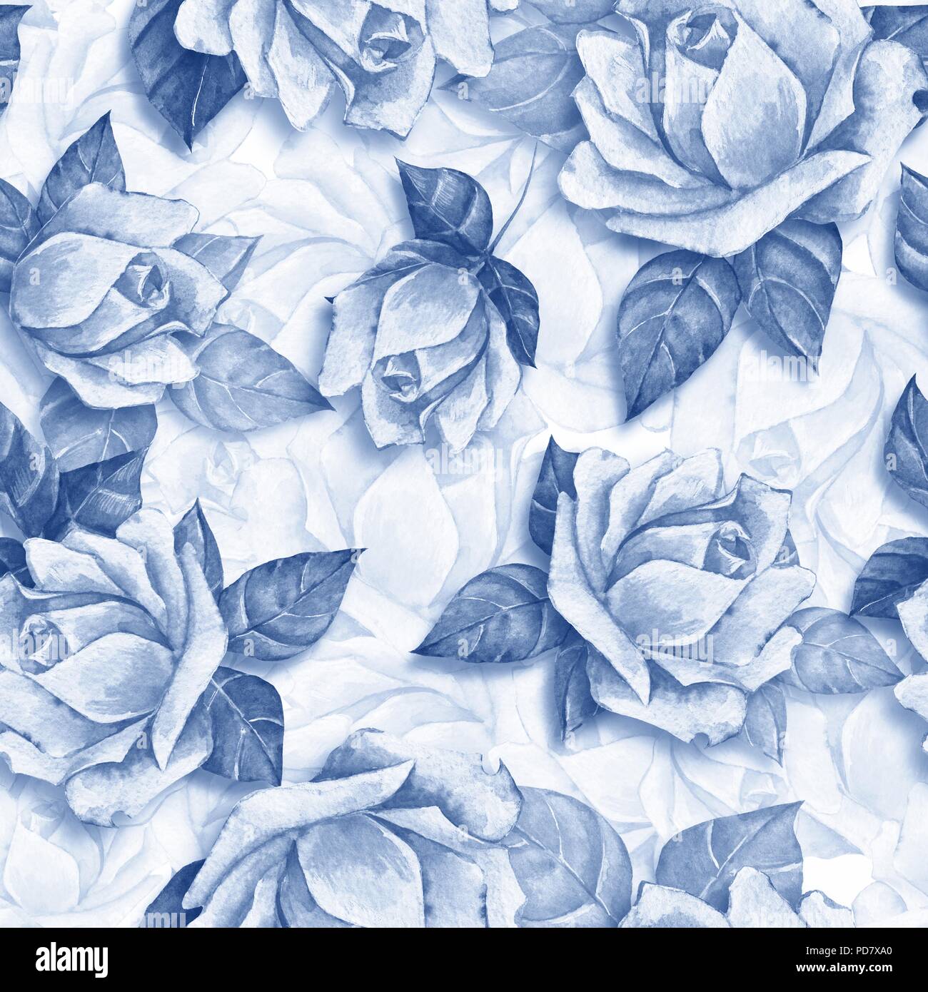 Floral seamless pattern. Watercolor background with beautiful roses ...