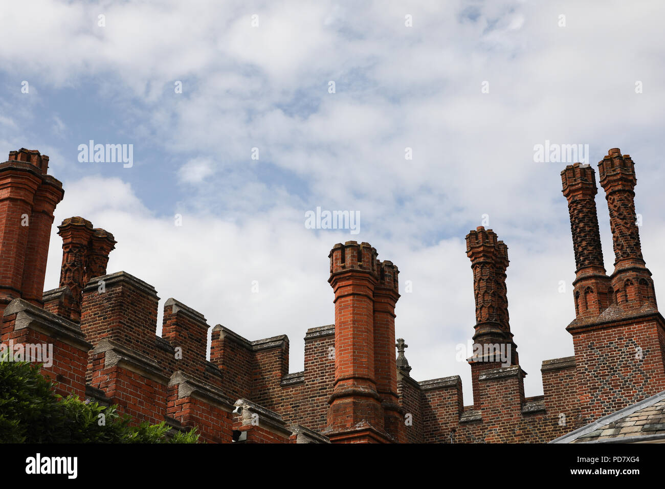 Chimneys on Hampton Court Palace, London,UK Stock Photo