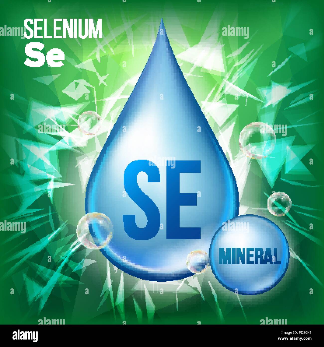 Se Selenium Vector. Mineral Blue Drop Icon. Vitamin Liquid Droplet Icon ...