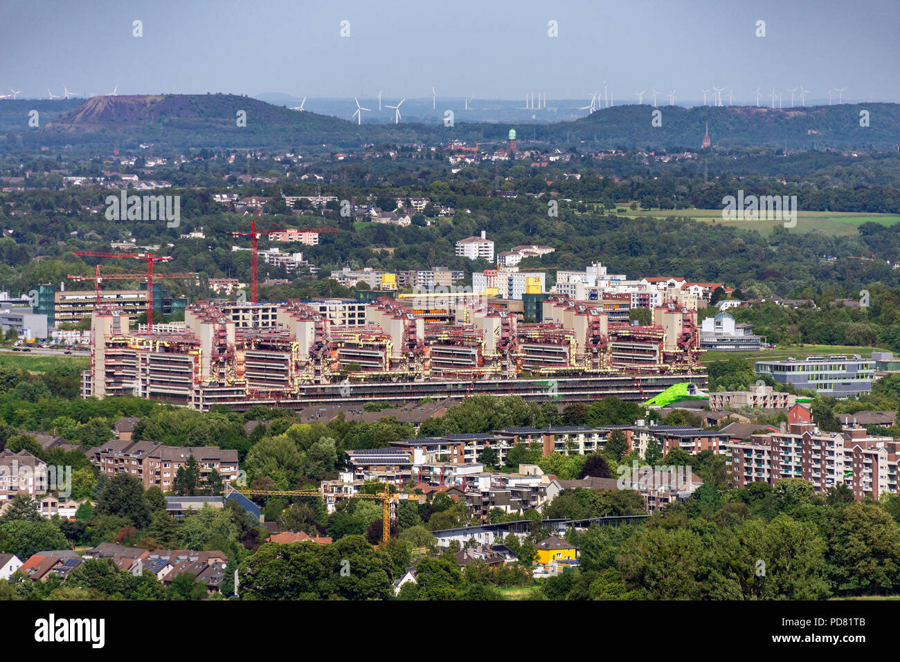 Cityscape of Aachen and surrounding landscape taken from above as ...
