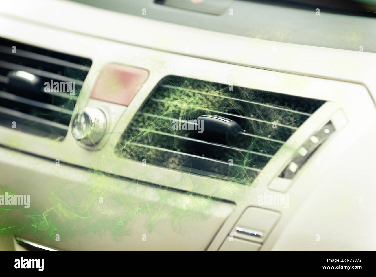 Concept of dirty air coming out from car ventilation system Stock Photo