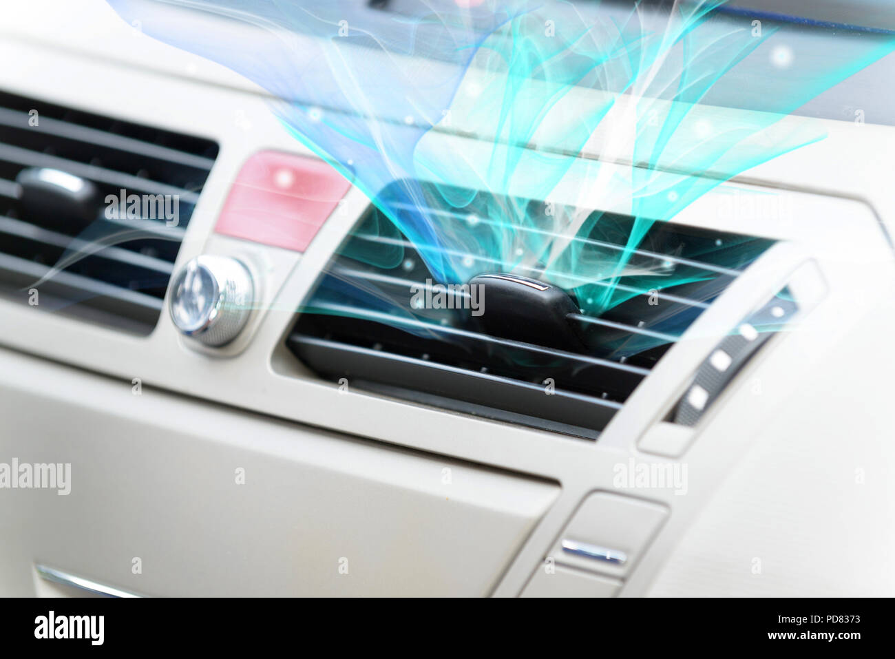 start button engine and car ventilation grille air conditioning Stock Photo  - Alamy