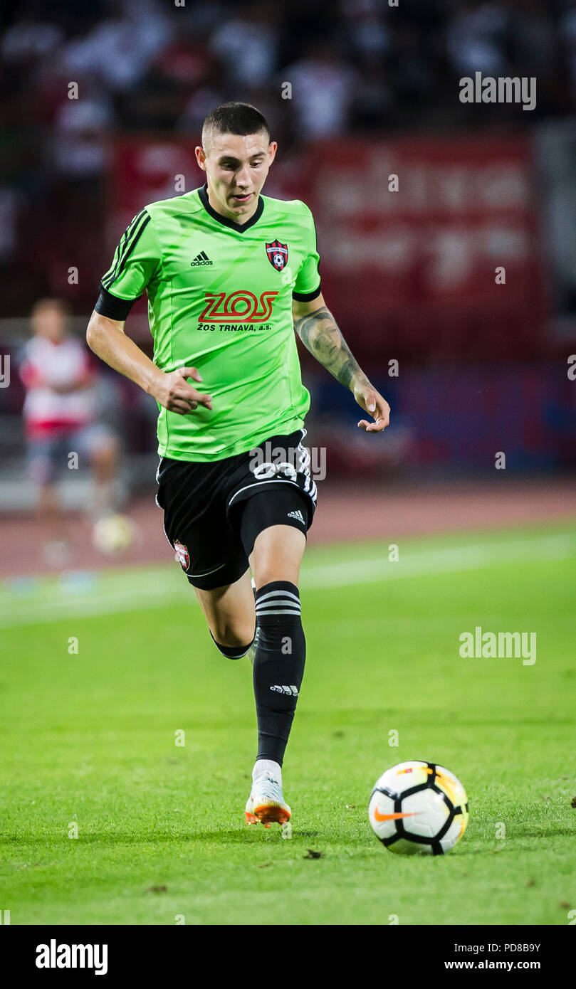 BUDAPEST, HUNGARY - AUGUST 4: Ihor Kharatin of Ferencvarosi TC celebrates  his goal during the UEFA Champions League Third Qualifying Round 1st Leg  match between Ferencvarosi TC and SK Slavia Praha at